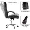 Mind Reader Office Chair with Wheels, Height Adjustable, Desk Chair, Computer Chair, 22.5″ L x 22.5″ W x 33-37″ H, Black(Black 23″l X 25″w X 45-49″h)