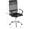 Mind Reader Office Chair with Wheels, Height Adjustable, Desk Chair, Computer Chair, 22.5″ L x 22.5″ W x 33-37″ H, Black(Black 25.5″l X 21″w X 42.5-47″h)