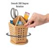 Mind Reader Pen & Accessory Carousel, Desktop Organizer, Storage, Office, Rayon from Bamboo, 6″ L x 6″ W x 7.75″ H, Brown