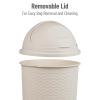 Mind Reader Roll-Top Kitchen Garbage Can, Trash Can with Lid, Wicker Design, Plastic, 16″ L x 16″ W x 31.5″ H, Gray(Ivory)