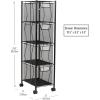 Mind Reader Rolling Cabinet with Drawers, Desk Art Supply Organizer, Storage, Kitchen, Metal Mesh, 8″L x 11″W x 31.5″H, Black