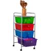 Mind Reader Rolling Cart with Drawers, Utility Cart, Craft Storage, Kitchen, Metal, 12.75″L x 15.25″W x 30″H, Multi-color