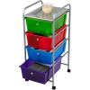 Mind Reader Rolling Cart with Drawers, Utility Cart, Craft Storage, Kitchen, Metal, 12.75″L x 15.25″W x 30″H, Multi-color