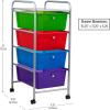 Mind Reader Rolling Cart with Drawers, Utility Cart, Craft Storage, Kitchen, Metal, 12.75″L x 15.25″W x 30″H, Multi-color