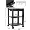 Mind Reader Rolling Printer Cart, Utility Cart, Printer Stand, Desk Storage, Office, 17.25″L x 13.5″W x 24.5″H, 3-Tier, Black