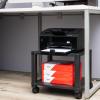 Mind Reader Rolling Printer Cart, Utility Cart, Printer Stand, Under Desk Storage, Office, MDF, 16″ L x 12″ W x 13.75″ H, Black(2-Shelves)