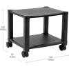 Mind Reader Rolling Printer Cart, Utility Cart, Printer Stand, Under Desk Storage, Office, MDF, 16″ L x 12″ W x 13.75″ H, Black(2-Shelves)