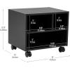 Mind Reader Rolling Printer Cart, Utility Cart, Printer Stand, Under Desk Storage, Office, MDF, 16″ L x 12″ W x 13.75″ H, Black(4-Shelves)