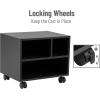 Mind Reader Rolling Printer Cart, Utility Cart, Printer Stand, Under Desk Storage, Office, MDF, 16″ L x 12″ W x 13.75″ H, Black(4-Shelves)