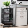 Mind Reader Rolling Storage Cart with Removable Drawers, Multi-Purpose Organizer for Office, Metal Mesh, Black(3-Drawers)