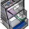 Mind Reader Rolling Storage Cart with Removable Drawers, Multi-Purpose Organizer for Office, Metal Mesh, Black(3-Drawers)