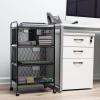 Mind Reader Rolling Storage Cart with Removable Drawers, Multi-Purpose Organizer for Office, Metal Mesh, Black(4-Drawers)