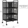 Mind Reader Rolling Storage Cart with Removable Drawers, Multi-Purpose Organizer for Office, Metal Mesh, Black(6-Drawers)