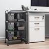 Mind Reader Rolling Storage Cart with Removable Drawers, Multi-Purpose Organizer for Office, Metal Mesh, Black(6-Drawers)