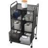 Mind Reader Rolling Storage Cart with Removable Drawers, Multi-Purpose Organizer for Office, Metal Mesh, Black(6-Drawers)