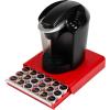 Mind Reader Single Serve Coffee Pod Drawer, 36 Pod Capacity, Countertop Organizer, Breakroom, 12.75″L x 13″W x 3″H, Black(Red)