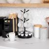 Mind Reader Single Serve Coffee Pod Organizer & Mug Tree, 12 pod and 4 Mug Capacity, Countertop, 9″ L x 9″ W x 17.75″ H, Black(Black)