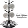 Mind Reader Single Serve Coffee Pod Organizer & Mug Tree, 12 pod and 4 Mug Capacity, Countertop, 9″ L x 9″ W x 17.75″ H, Black(Black)