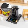 Mind Reader Single Serve Coffee Pod Organizer with 2 Drawers, Compatible with 18 Vertuoline (7.77 fl oz) or 72 Original Nespresso (1.35 fl oz) capsules, Plastic, 13.25″L x 12.75″W x 2.5″H, Black