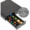 Mind Reader Single Serve Coffee Pod Organizer with 2 Drawers, Compatible with 18 Vertuoline (7.77 fl oz) or 72 Original Nespresso (1.35 fl oz) capsules, Plastic, 13.25″L x 12.75″W x 2.5″H, Black