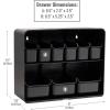 Mind Reader Snack Organizer, Countertop Organizer, Snacks, Drinks, Pantry, Breakroom, Kitchen, 18″ L x 7.25″ W x 14.5″ H, Black