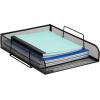 Mind Reader Stackable Paper Tray, Desktop Organizer, File Storage, Office, Metal Mesh, 10.5″ L x 13.5″ W x 11.25″ H, 4 Pcs., Silver(Classic Black)