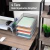 Mind Reader Stackable Paper Tray, Desktop Organizer, File Storage, Office, Metal Mesh, 10.5″ L x 13.5″ W x 11.25″ H, 4 Pcs., Silver(Silver)