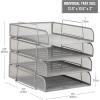 Mind Reader Stackable Paper Tray, Desktop Organizer, File Storage, Office, Metal Mesh, 10.5″ L x 13.5″ W x 11.25″ H, 4 Pcs., Silver(Silver)