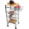 Mind Reader Stainless Steel Mobile Kitchen Cart, Bar Cart, Office Cart, Utility Cart