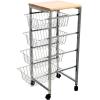 Mind Reader Stainless Steel Mobile Kitchen Cart, Bar Cart, Office Cart, Utility Cart