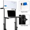 Mind Reader Standing Whiteboard Desk, Adjustable Height, Computer Desk, Laptop Desk, Portable, Rolling, 21″ L x 21.5″ W x 68.5″ H, White