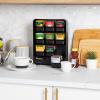 Mind Reader Tea Bag Organizer, Tea Station Organizer, Countertop Storage, Kitchen, Plastic, 10.25″L x 3.25″W x 13.75″H, Red(Black)