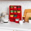 Mind Reader Tea Bag Organizer, Tea Station Organizer, Countertop Storage, Kitchen, Plastic, 10.25″L x 3.25″W x 13.75″H, Red(Red)