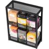 Mind Reader Tea Box Organizer, Tea Station Organizer, Countertop, Kitchen, Metal Mesh, 11.25″ L x 4.75″ W x 14.25″ H, Black