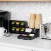 Mind Reader Tea Storage, Cup and Condiment Station, Set of 2, Countertop Organizer, Kitchen, 7.25″ L x 15.5″ W x 5.25″ H, Black