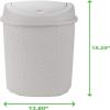 Mind Reader Trash Can, 5.5L (1.5 gal) Capacity, Bathroom Decor, Hands Free Lid, Square, 7.75″ L x 7.75″ W x 11″ H, Ivory(Ivory)