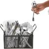 Mind Reader Utensil Accessory Caddy, Organizer, Countertop, Office, Kitchen, Metal Mesh, 8.5″ L x 8.5″ W x 6″ H, Black