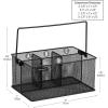 Mind Reader Utensil Holder, Silverware Organizer, Caddy, Cutlery Holder, Kitchen, Metal Mesh, 10″L x 7″W x 4.75″H, Black