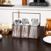 Mind Reader Utensil Holder, Silverware Organizer, Caddy, Cutlery Holder, Kitchen, Metal Mesh, 10″L x 7″W x 4.75″H, Silver(4 Compartments)