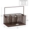 Mind Reader Utensil Holder, Silverware Organizer, Caddy, Cutlery Holder, Kitchen, Metal Mesh, 10″L x 7″W x 4.75″H, Silver(4 Compartments)