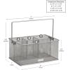 Mind Reader Utensil Holder, Silverware Organizer, Caddy, Cutlery Holder, Kitchen, Metal Mesh, 10″L x 7″W x 4.75″H, Silver(Single)