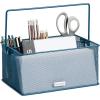 Mind Reader Utensil Holder, Silverware Organizer, Caddy, Cutlery Holder, Kitchen, Metal Mesh, 10″L x 7″W x 4.75″H, Turquoise