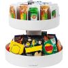 Mind Reader 2-Tier Snack Carousel, Countertop Organizer, Snack Tray, Breakroom, Kitchen, 14.25″L x 14.25″W x 14″H, White