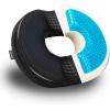 Mind Reader Air-Cloud Gel Donut Pillow, Ergonomic Memory Foam Seat Cushion with Cooling Core, Tailbone, Hemorrhoid, Pregnancy Relief, Black