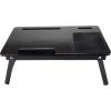 Mind Reader Bamboo Bed Tray Adjustable Lap Desk Breakfast Table with Foldable Legs Multi-Function Tilting Sections, Black