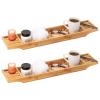 Mind Reader Bathtub Tray, Shower Organizer, Bathroom Accessory, Rayon from Bamboo, 27.5″ L x 5.75″ W x 1.75″ H, Set of 2, Brown