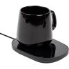 Mind Reader Coffee Warmer and Mug Set, Tea Cup Warmer, Coffee Accesories, Desk, USB Cord, 6.5″ L x 4.75″ W x 1″ H, 2 Pcs, Black
