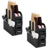 Mind Reader Cup and Condiment Station, Countertop Organizer, Coffee Bar, Kitchen, 5.375″ L x 12″ W x 11.25″ H, Set of 2, Black(Black)