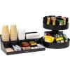Mind Reader Cup and Condiment Station, Snack Carousel Set, 2 Pcs. Countertop Organizer, 17.875″ L x 9.5″ W x 6.625″ H, 2-Piece, Black(Black)
