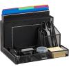 Mind Reader Desktop Organizer with Office Supplies Included, Vertical File, Storage, Metal, 12.5″L x 9″W x 7.25″H, Black